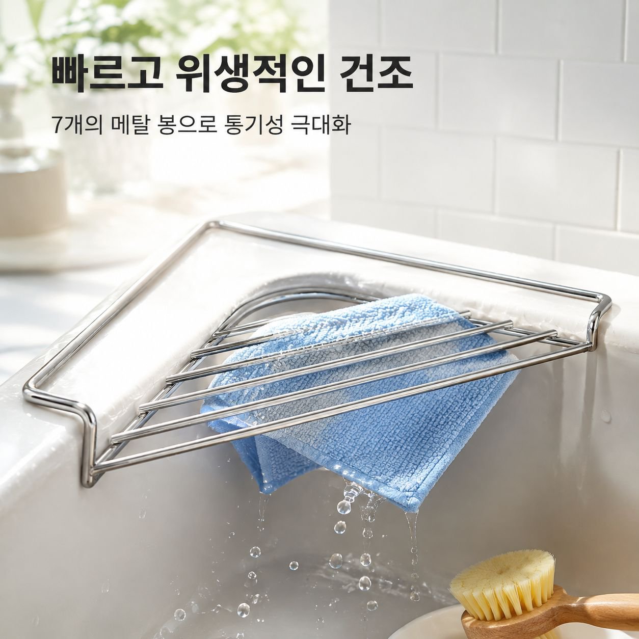 스테인리스 싱크대 배수 바구니 다기능 주방 야채 세척 및 식기 정리대