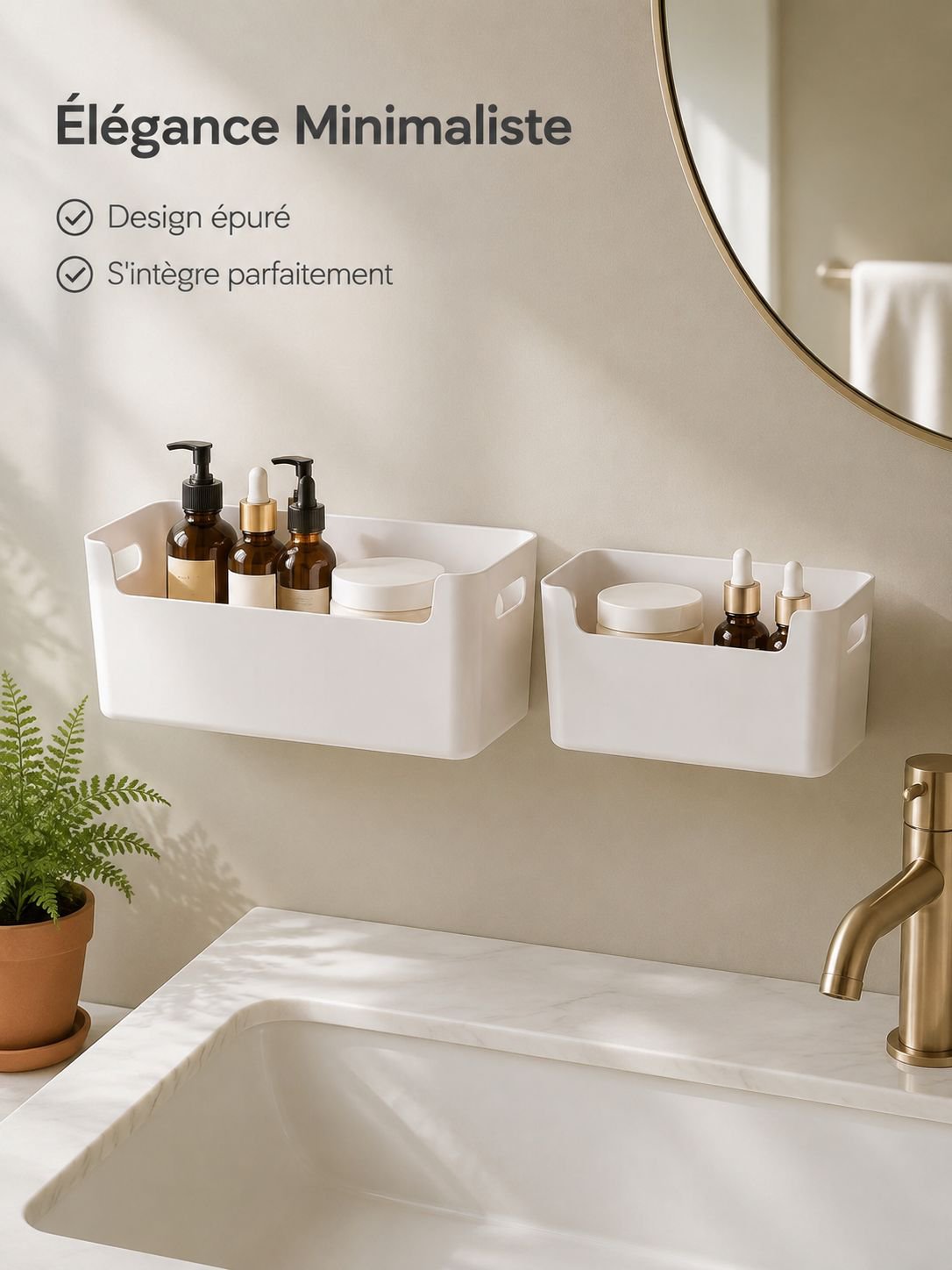 Boîte de rangement murale simple pour salle de bain