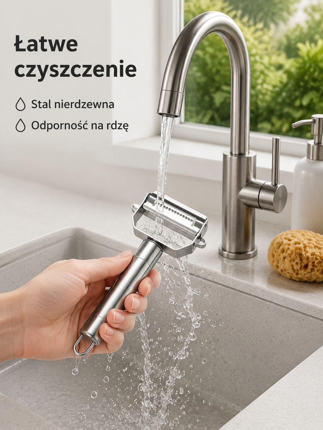 Wielofunkcyjna obieraczka ze stali nierdzewnej z podwójną głowicą