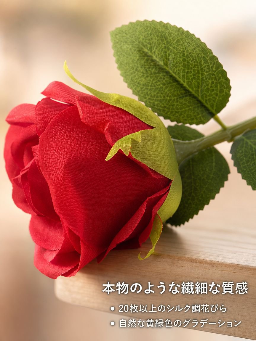 一本の造花ローズ