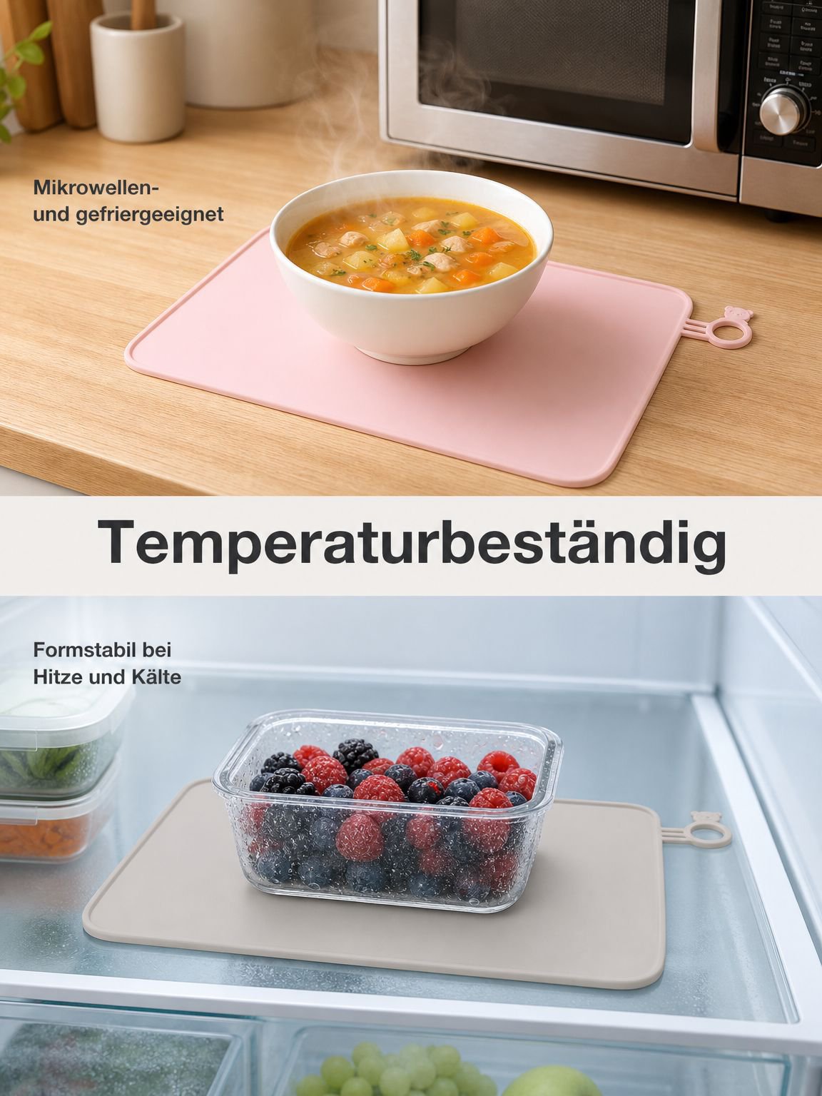 Baby isst mit rutschfestem Platzset
