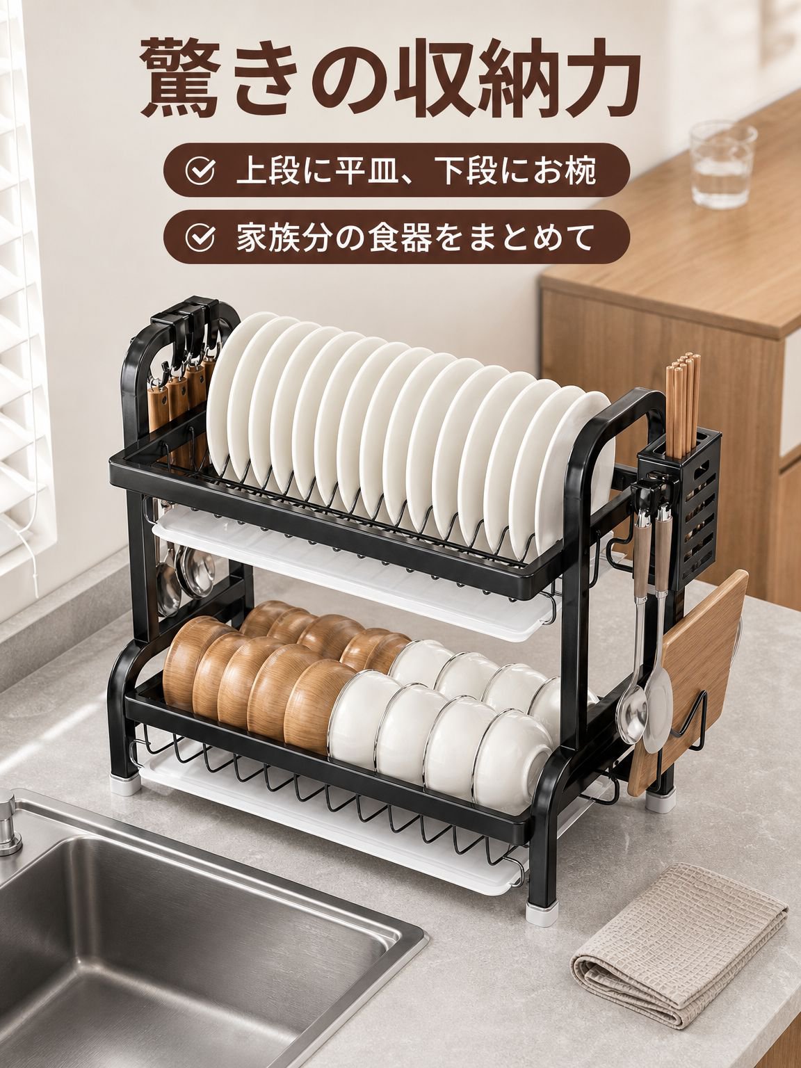 多機能箸・カトラリー収納ラック