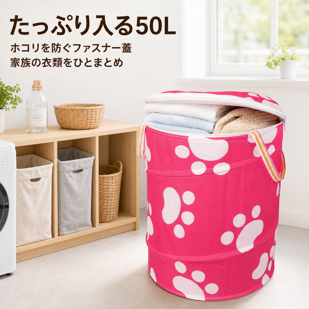 布製おもちゃ・衣類収納バスケット 折りたたみ式ランドリーバッグ