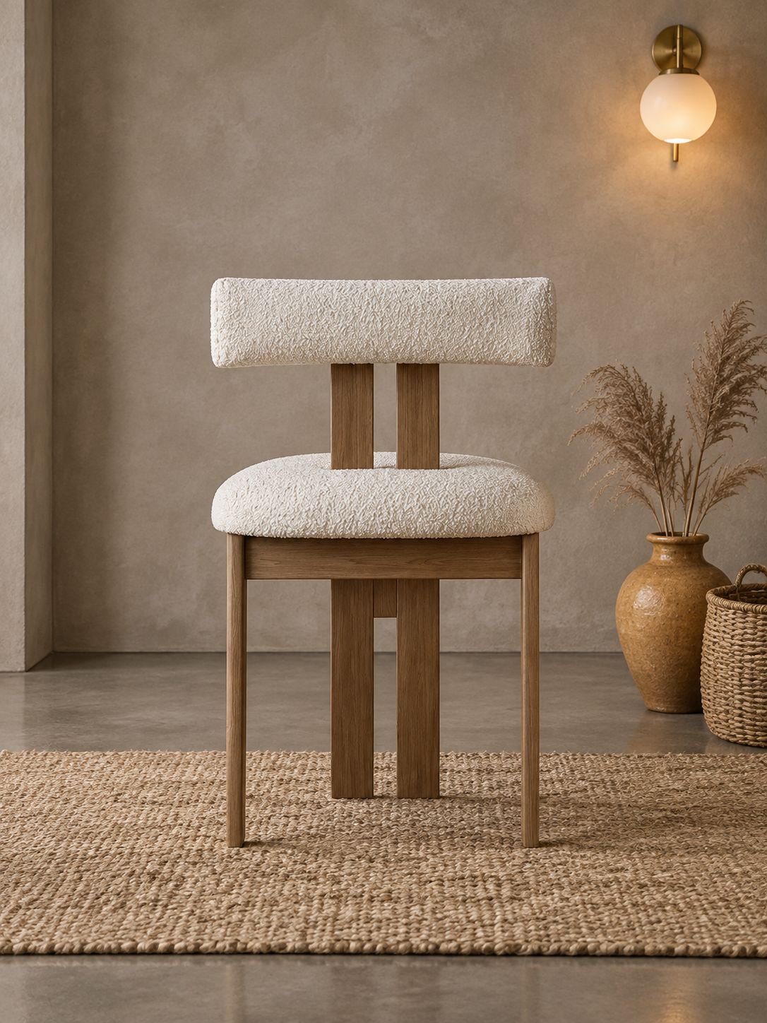 Chaise en bois massif avec finition naturelle