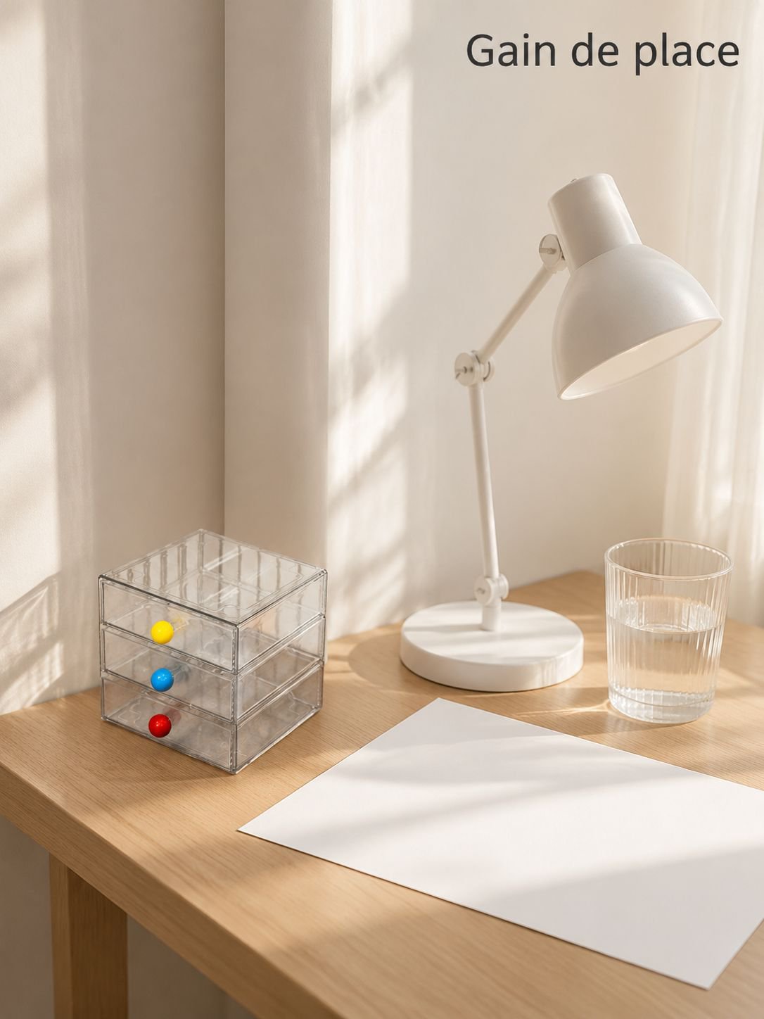 Boîte de rangement de bureau à tiroirs, multi-couches