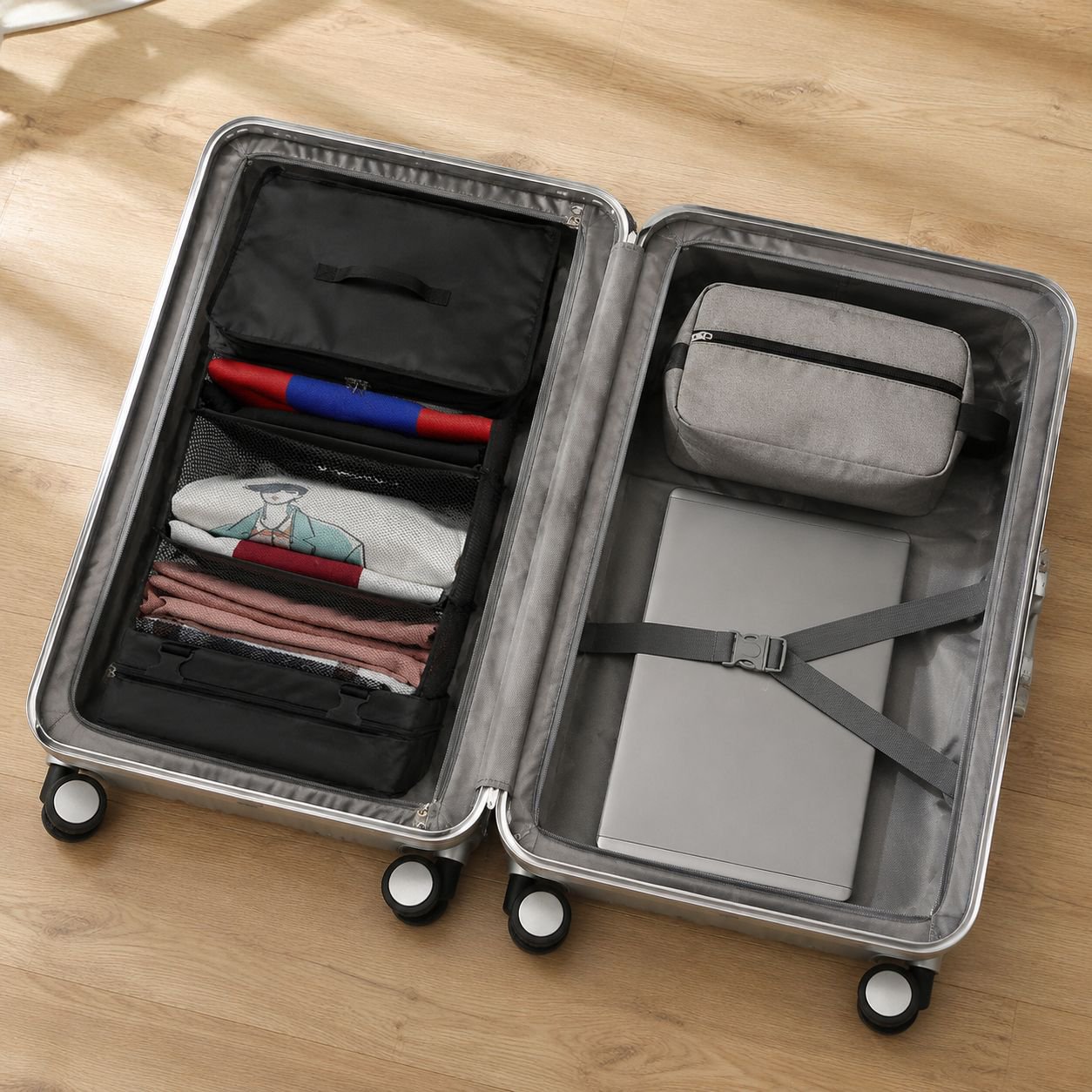 Portable Upgraded Storage Bag holding various travel essentials