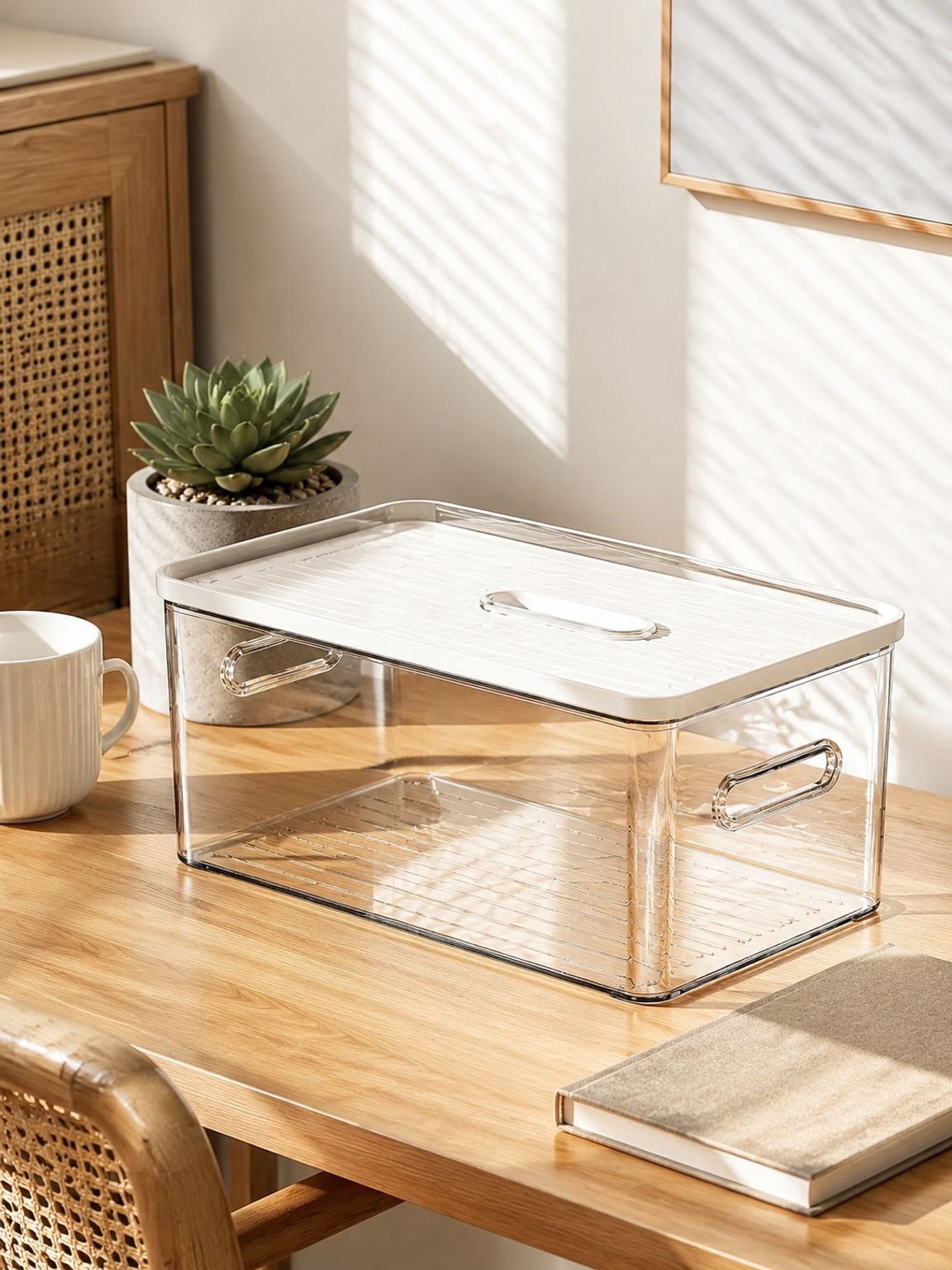 Caja organizadora de acrílico mediana para escritorio