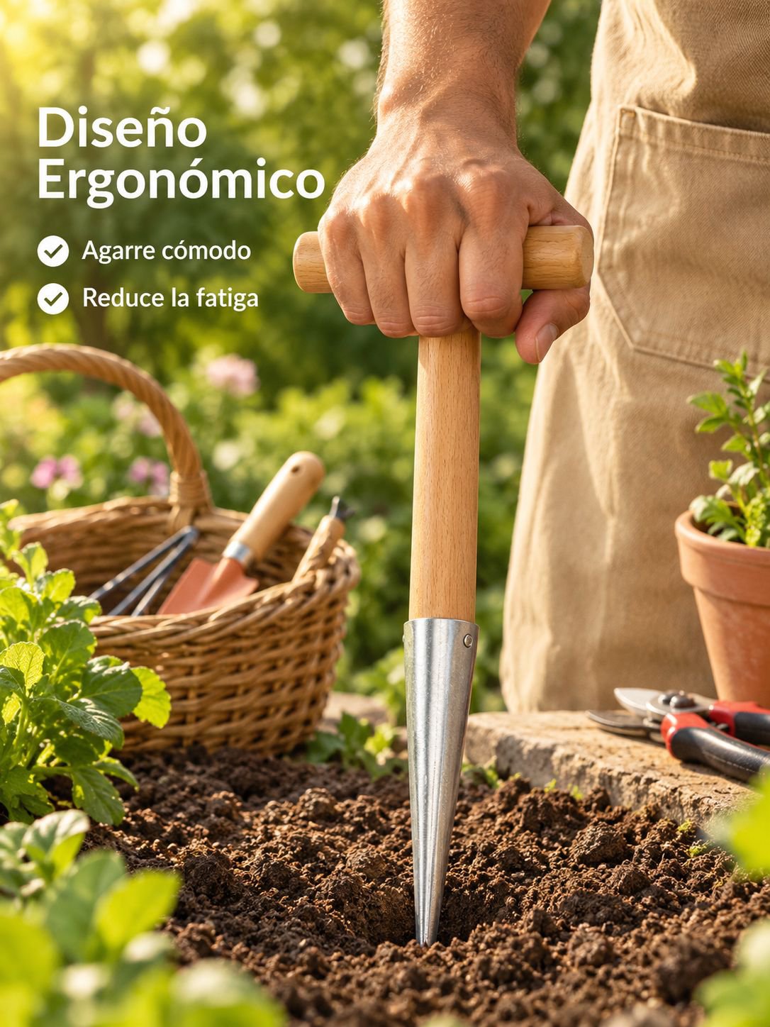 Sembrador de acero inoxidable para jardinería