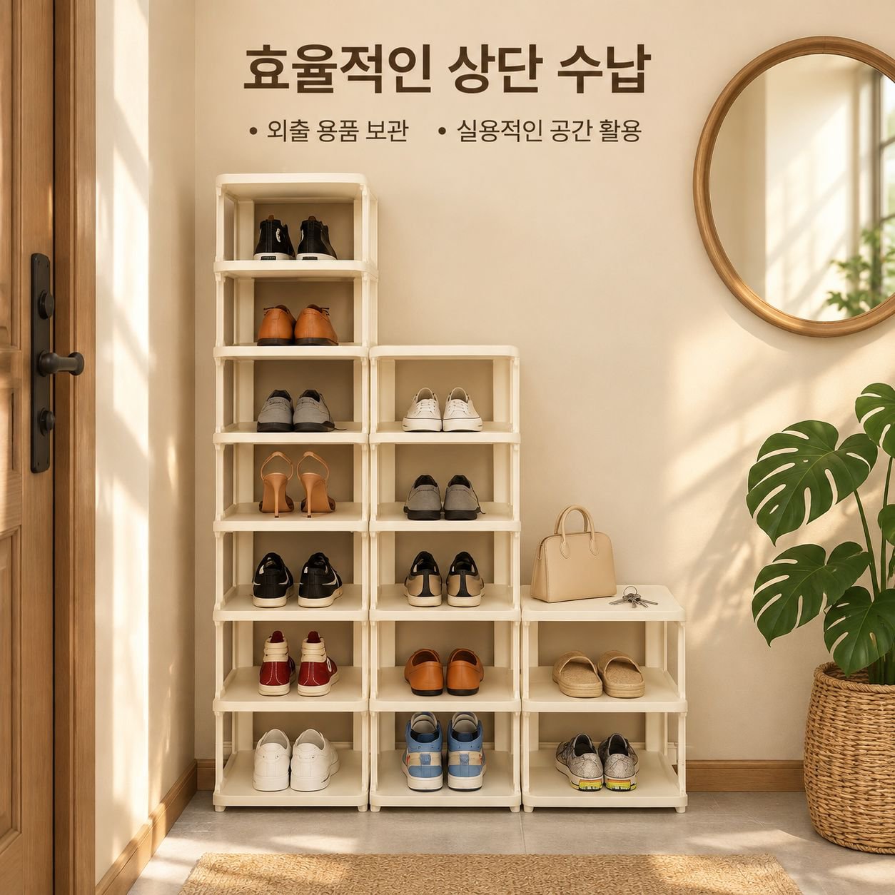 가정용 현관 다단 간이 신발정리대 공간절약 원룸 미니 신발 수납장
