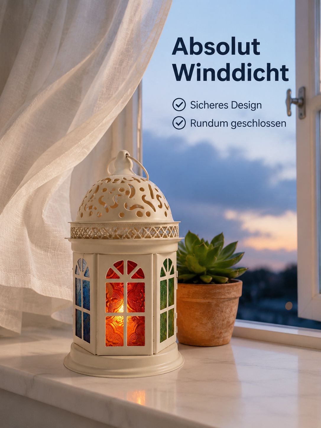 Marokkanischer Stil bunter Glas Eisen Kerzenhalter Duftkerzen Dekoration