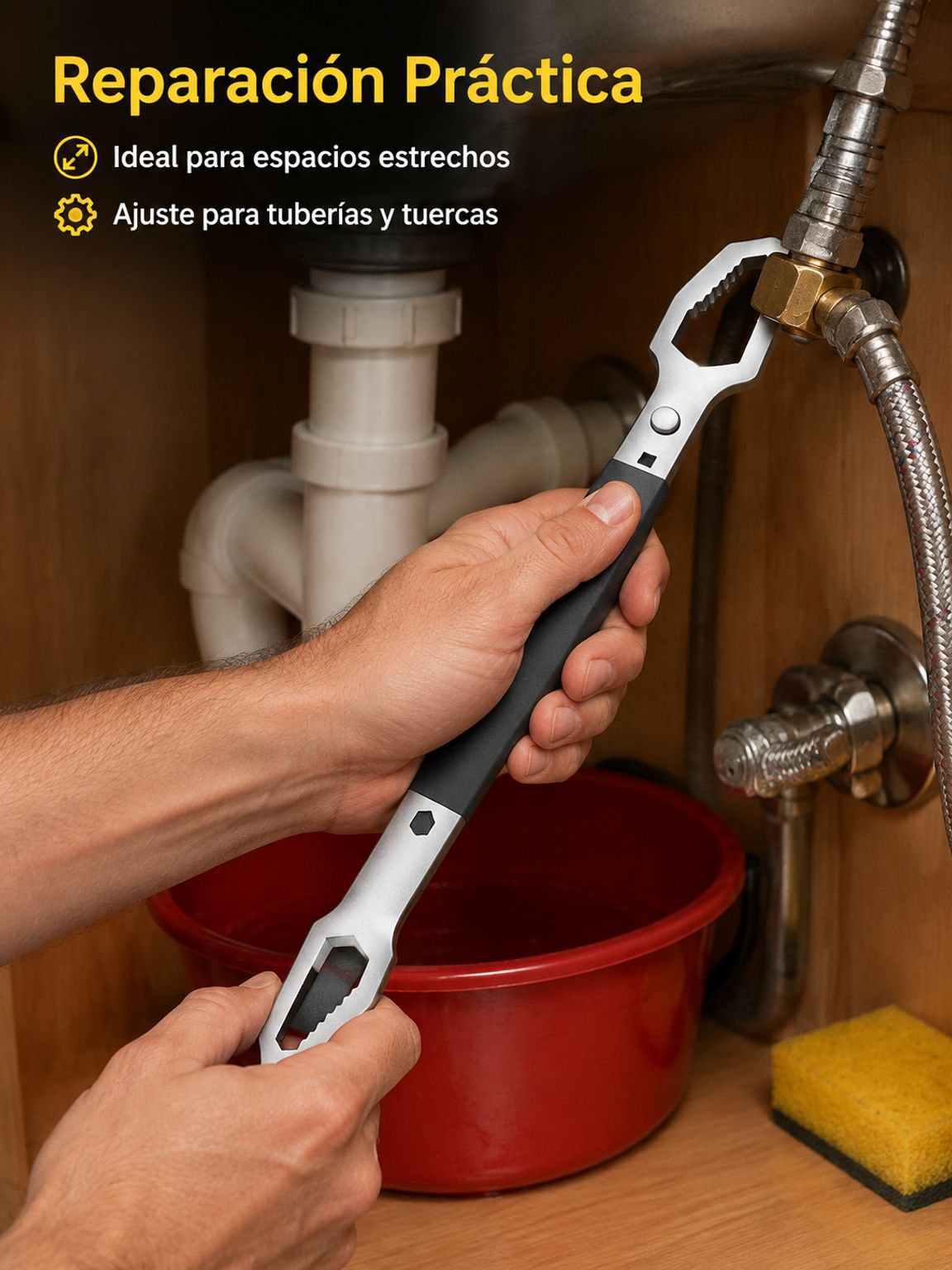 Llave multiusos de apriete rápido y doble extremo