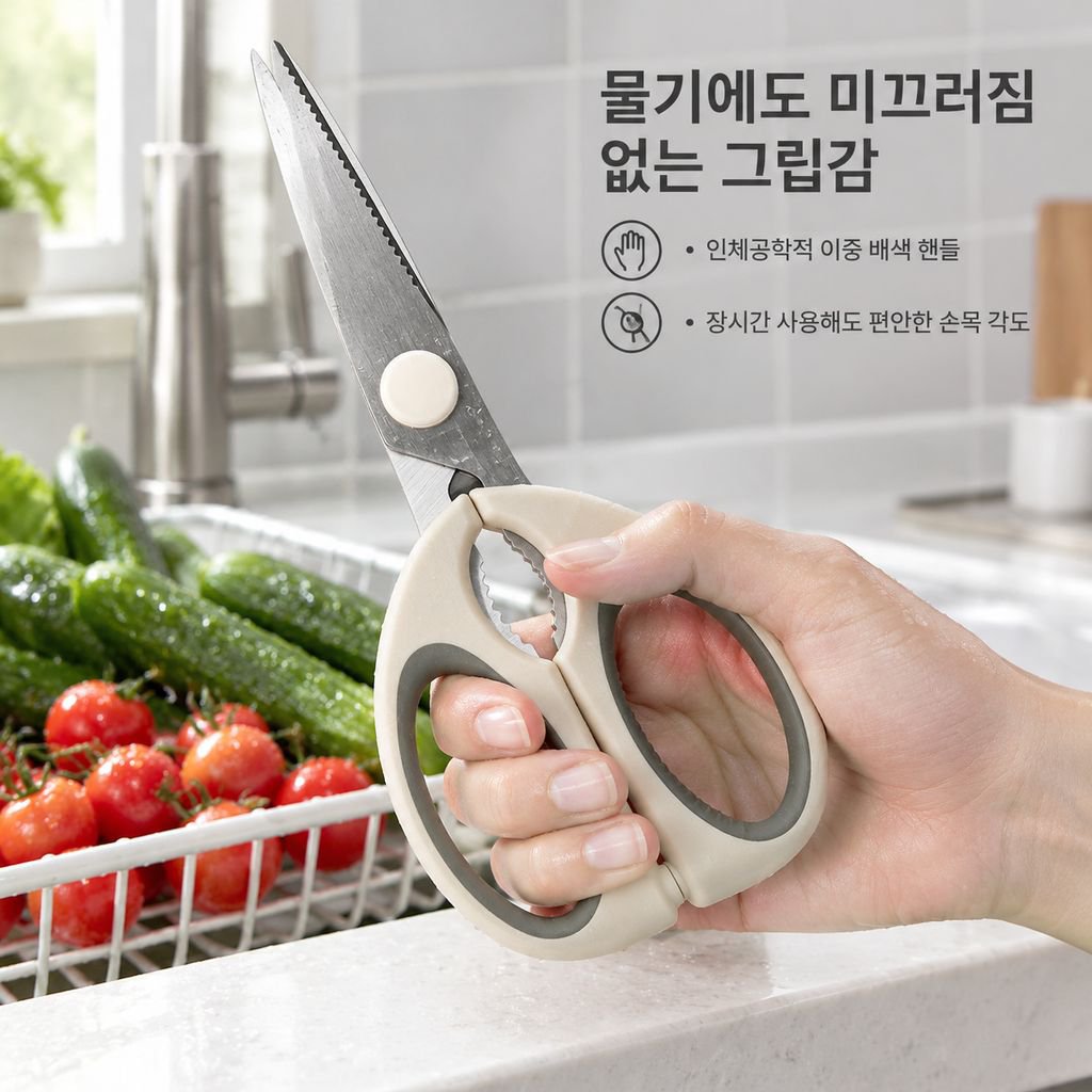 양장 두꺼운 다기능 주방가위 미끄럼방지 안전 가위집 포함 식품등급 스테인리스 가위