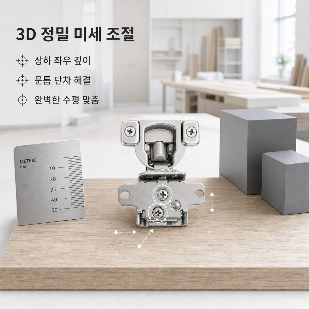 안여닫이 도어 경첩 옷장 통로문 히든 3D 유압 댐퍼 완충 힌지