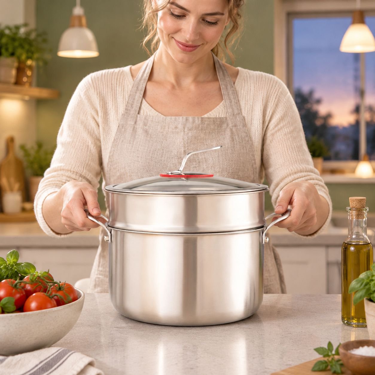 Triple Stock Pot aus Edelstahl Verdickt und langlebig