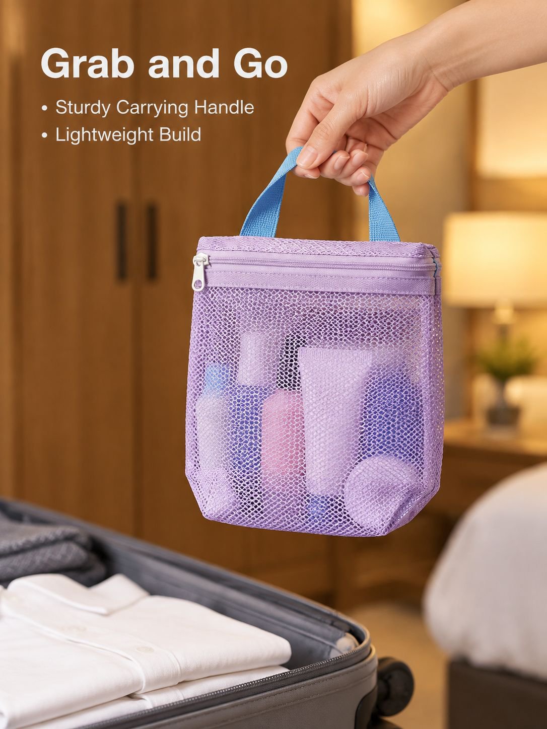 Portable Waterproof Mesh Toiletry Bag