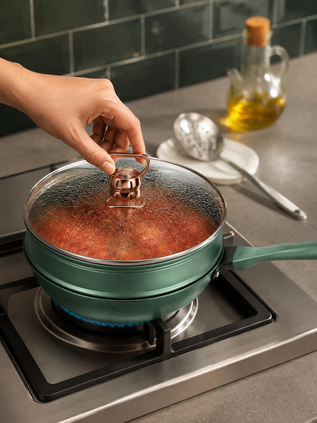Versatile non-stick pan suitable for all stovetops