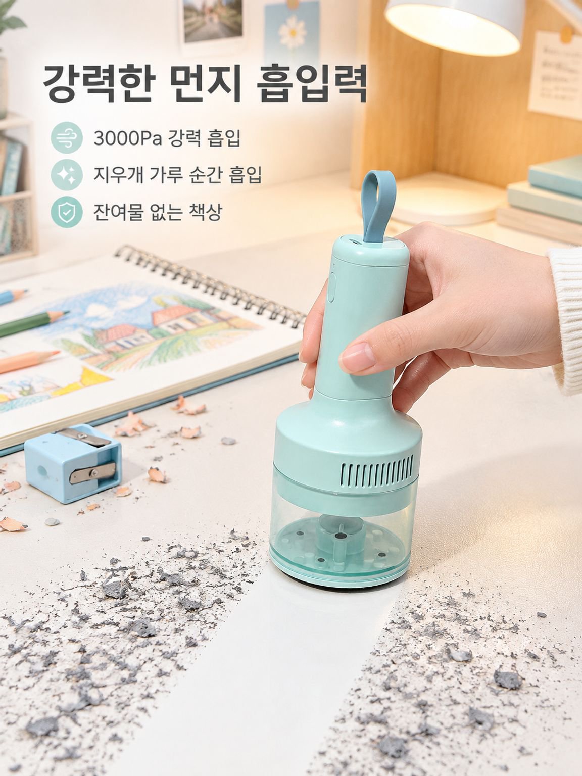 강력 흡입 지우개 가루·연필심 부스러기 청소기