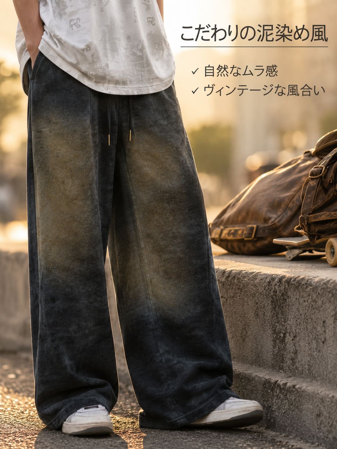メンズ サマータイダイセットアップ 半袖Tシャツ＋パンツ ゆったり＆着回し力抜群
