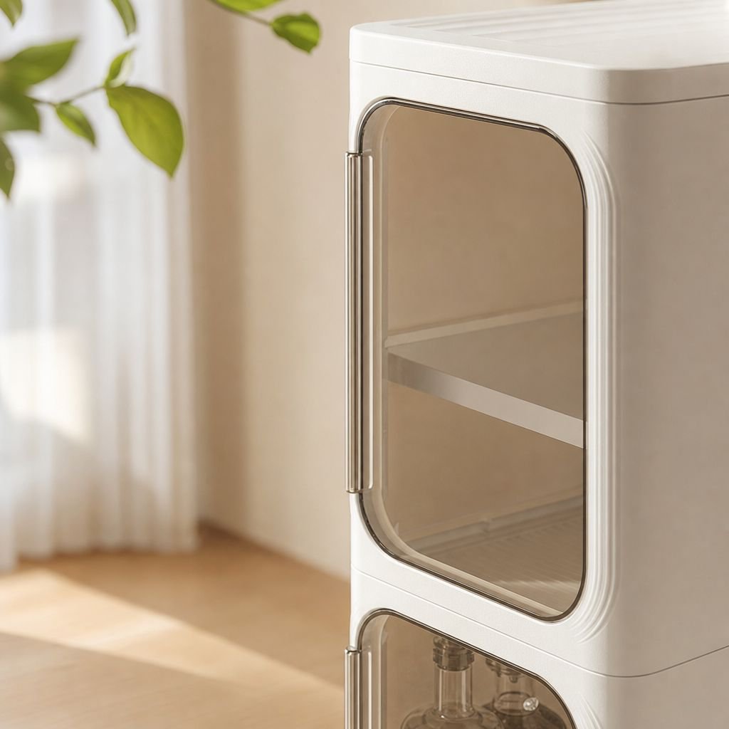 Towel and toiletries storage cabinet