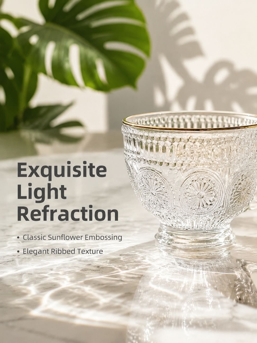 Household Clear Glass Breakfast Mug