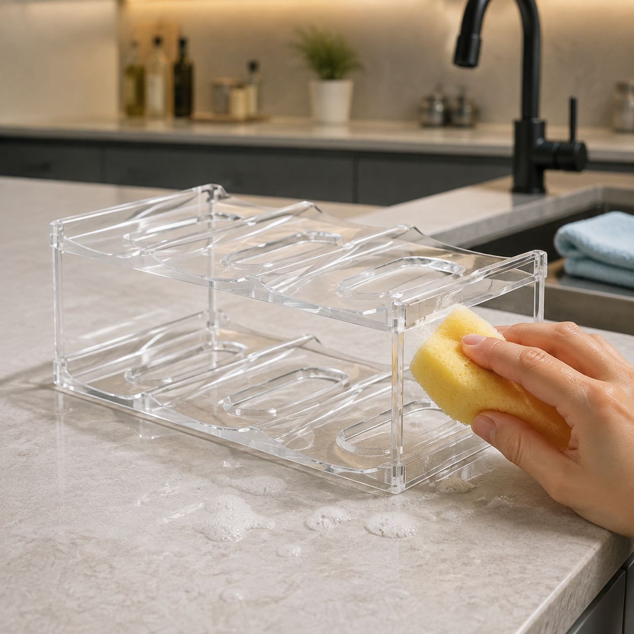 Organized thermos cup holder for desktop use
