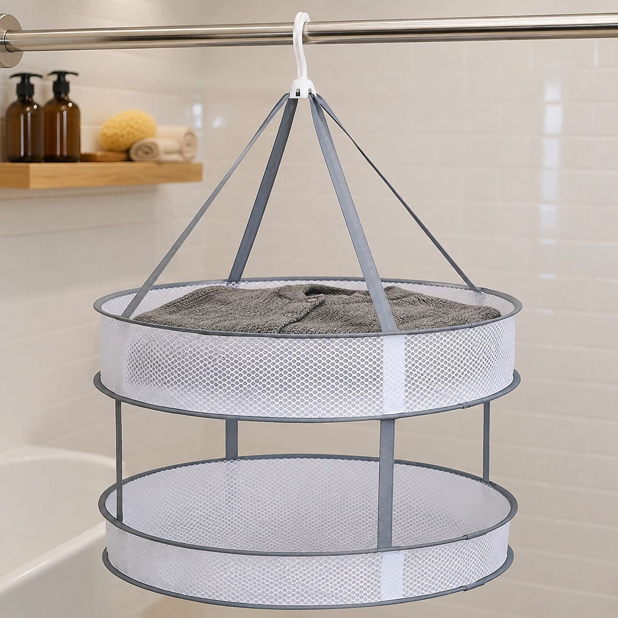 Anti-wind drying net basket for delicate clothes