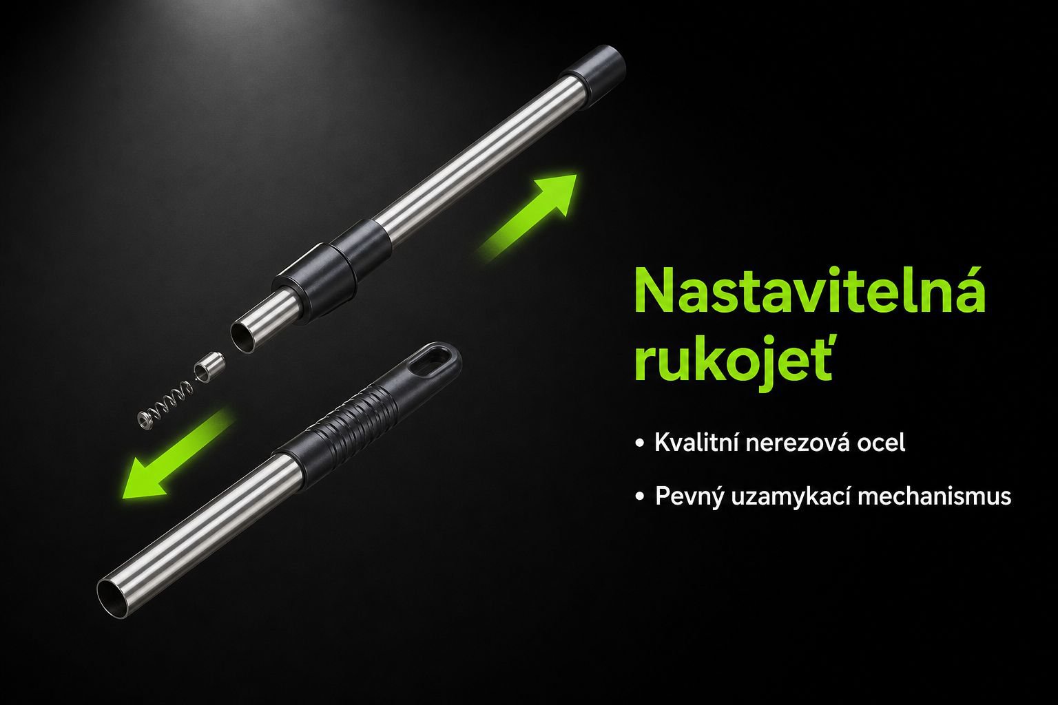 Elektrický čistič s různými nástavci na podlahu a stěny