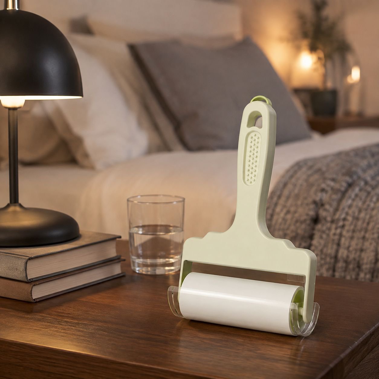 Pet hair and lint removal with washable roller