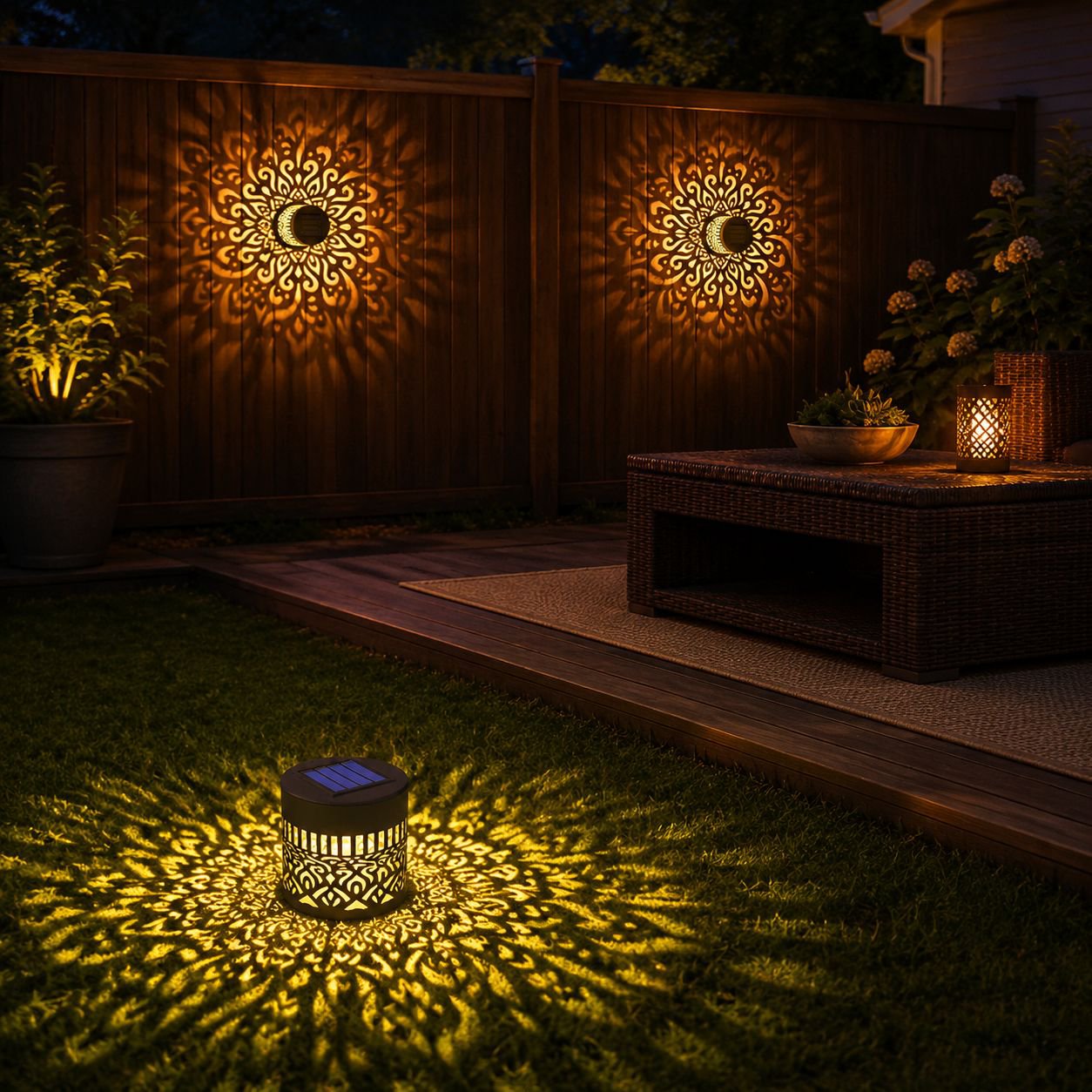 Decorative waterproof solar light for porch and yard