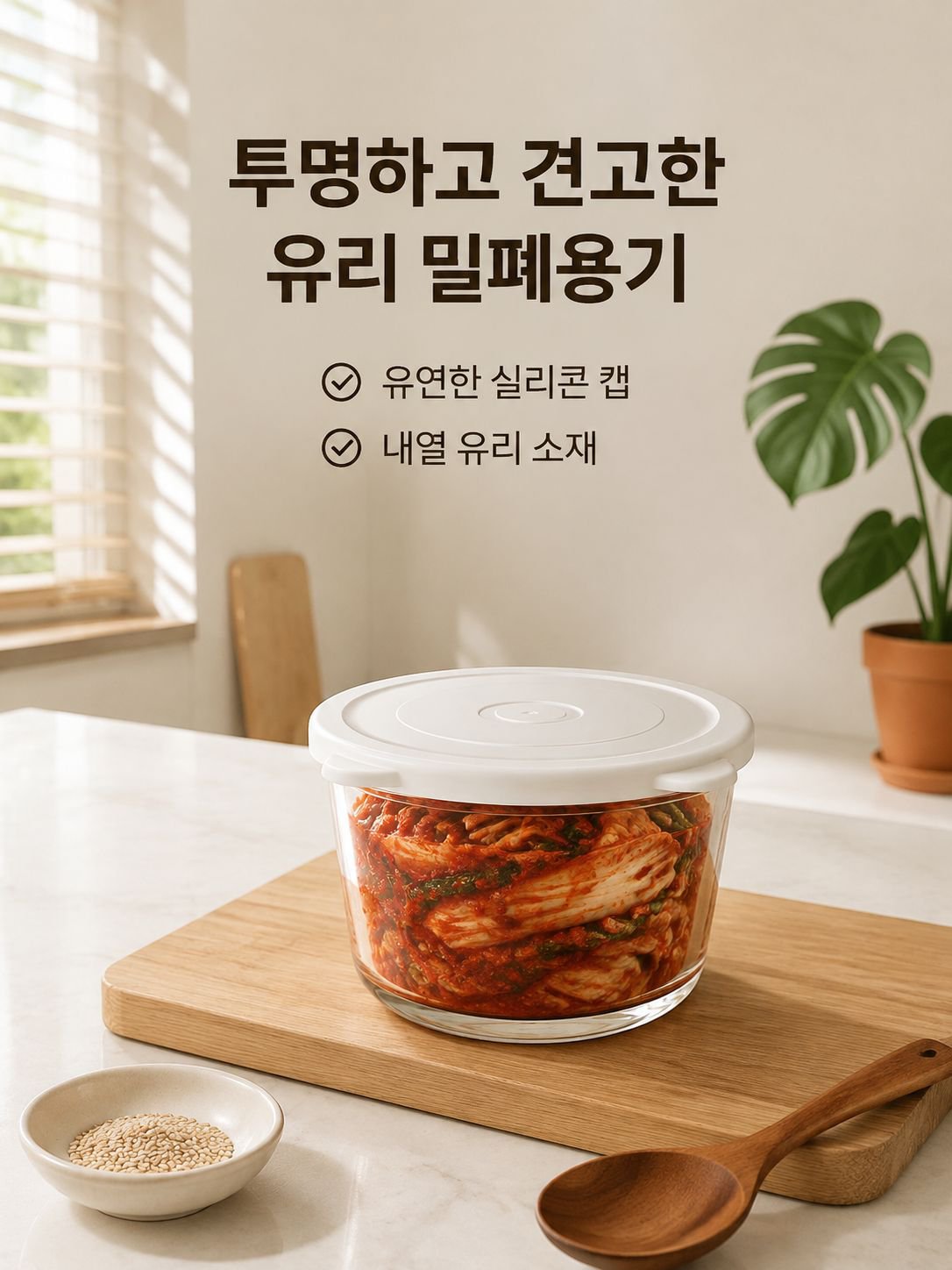 고온 내성 유리 김치 항아리
