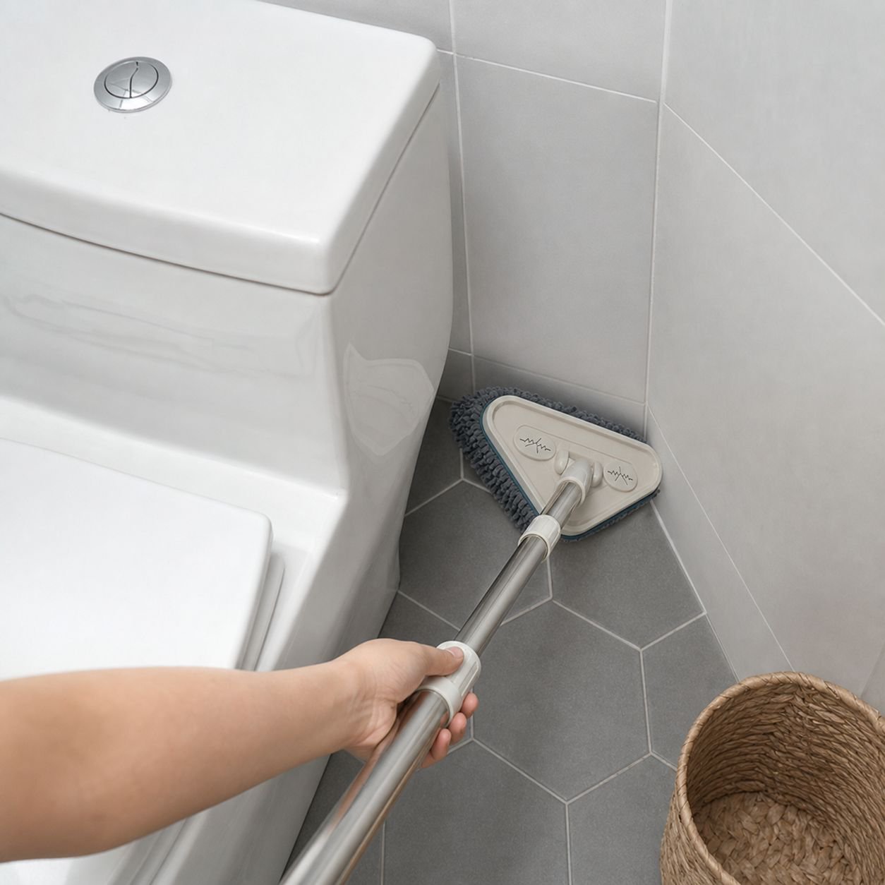 Wall mop cleaner reaching high corners