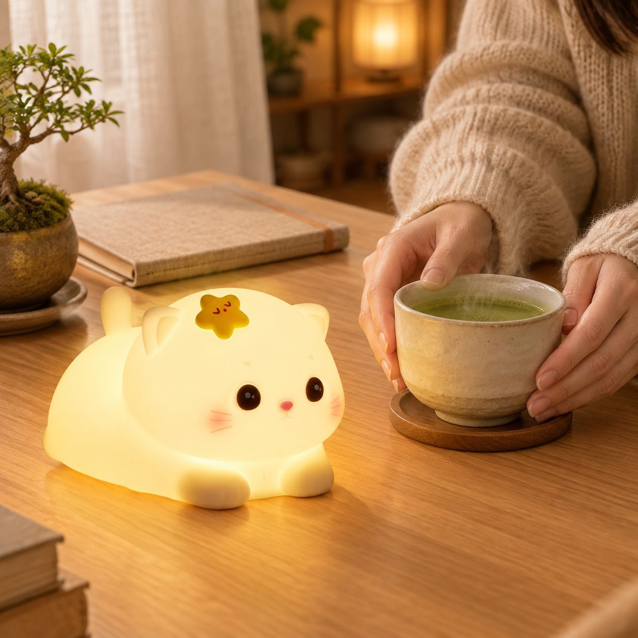 JMY-ねこ型 ベッドサイドランプ タッチナイトライト