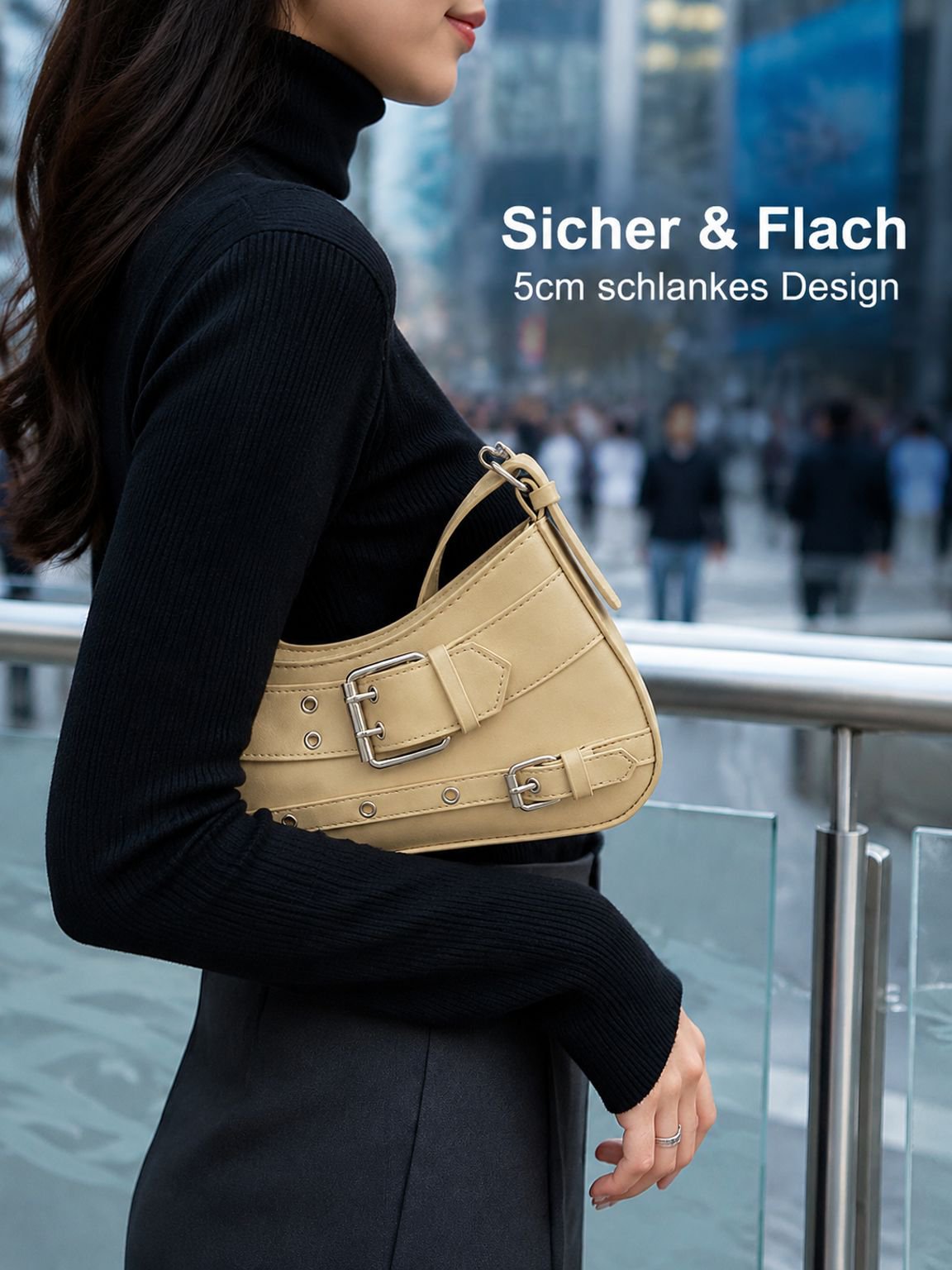 Modische Vintage Damen Tasche, Exklusives Design, Schulter- und Umhängetasche