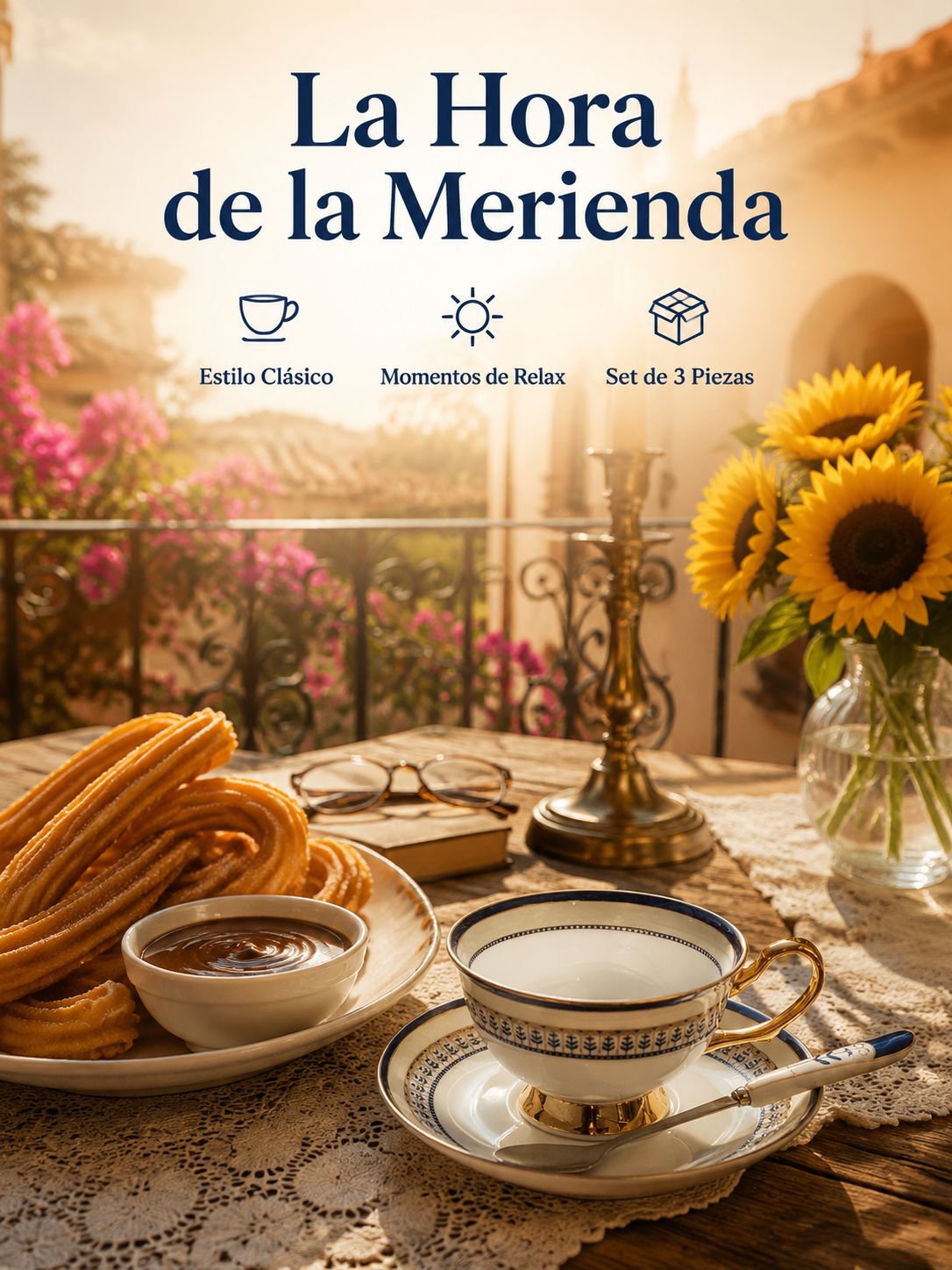 Taza de té de porcelana inglesa con borde dorado
