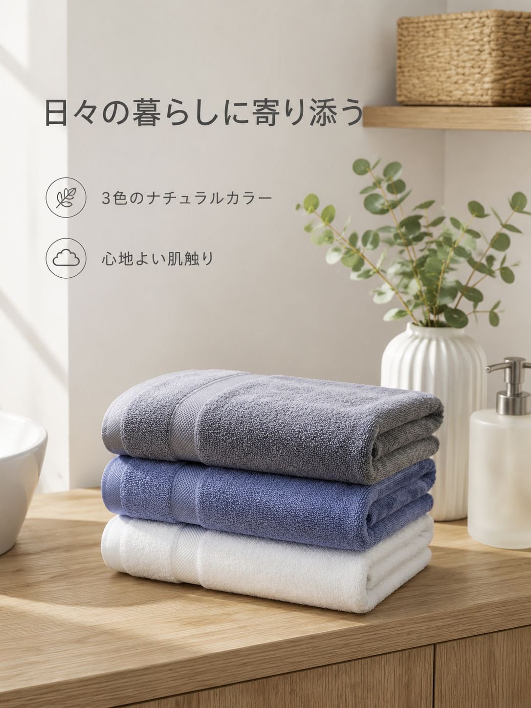 オールコットンやわらかバスタオル
