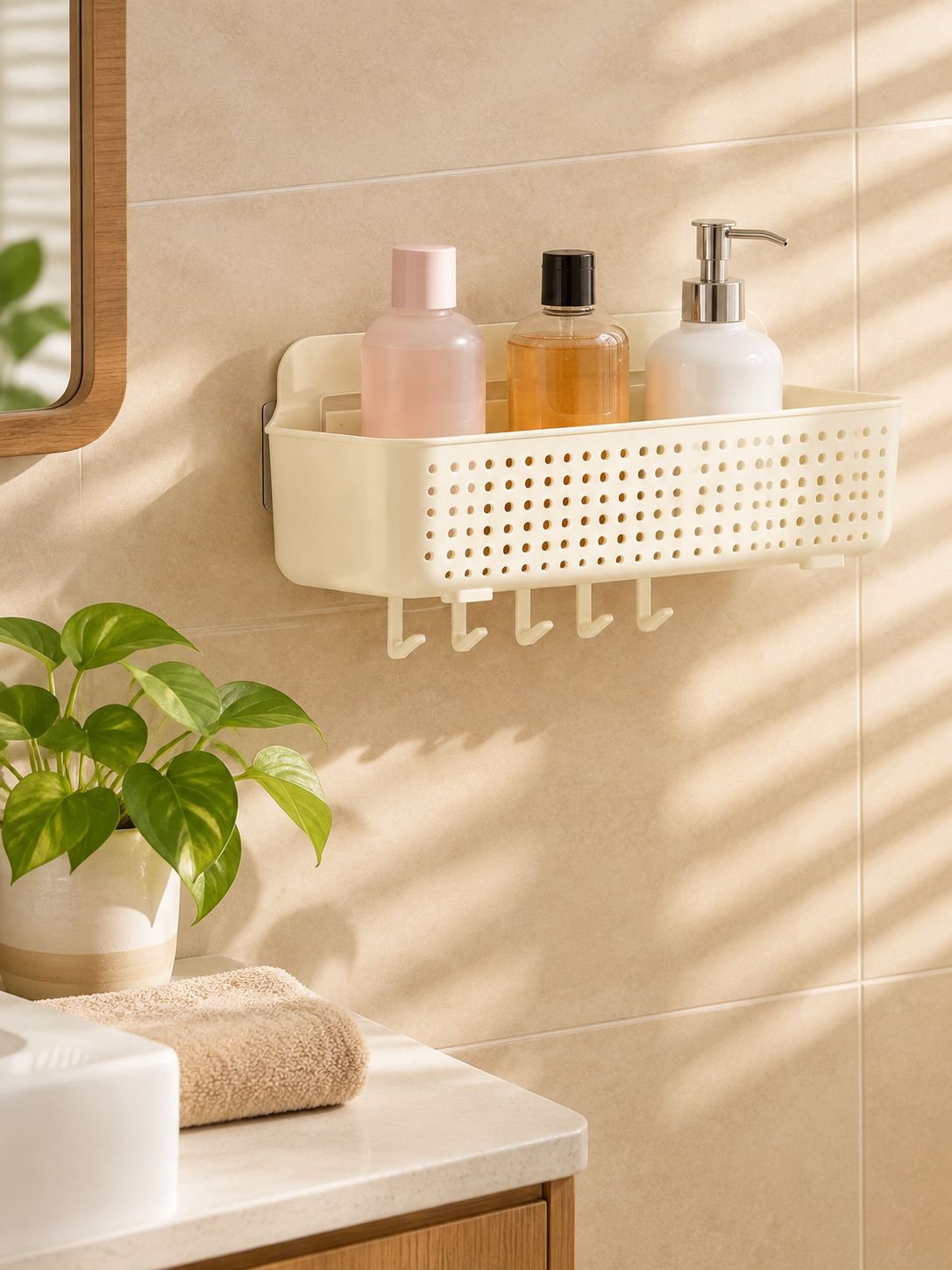 Organizador de baño autoadhesivo sin perforación