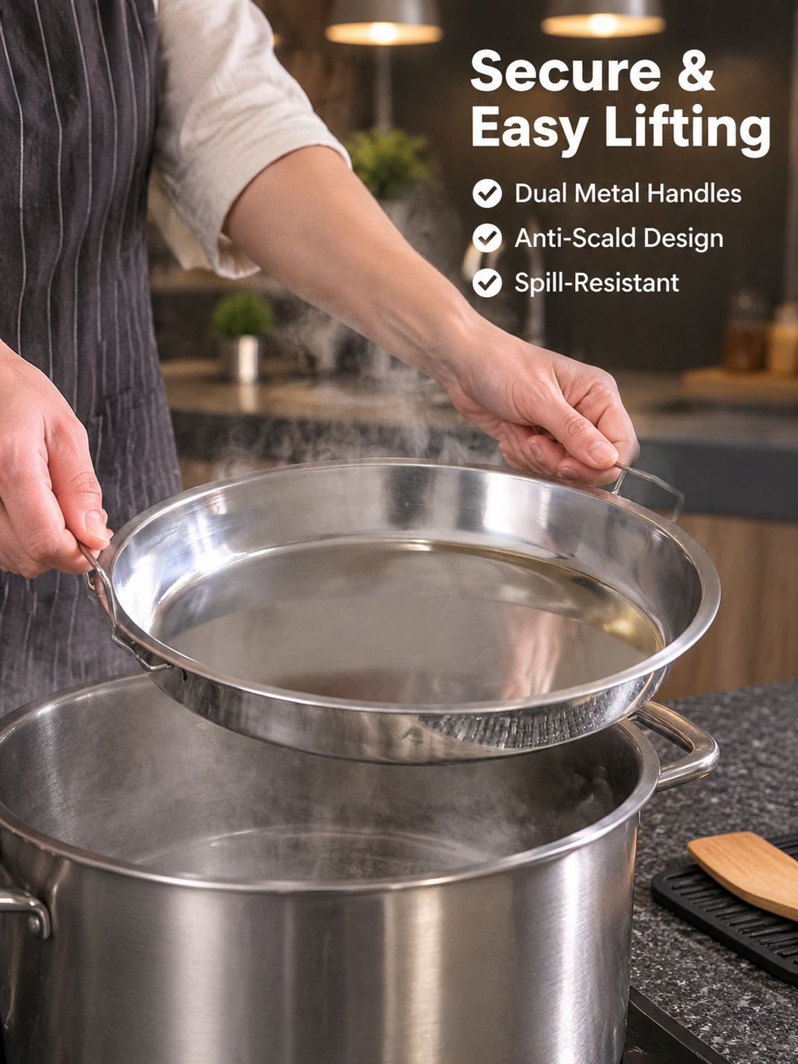 Stainless steel steaming tray for dough sheets