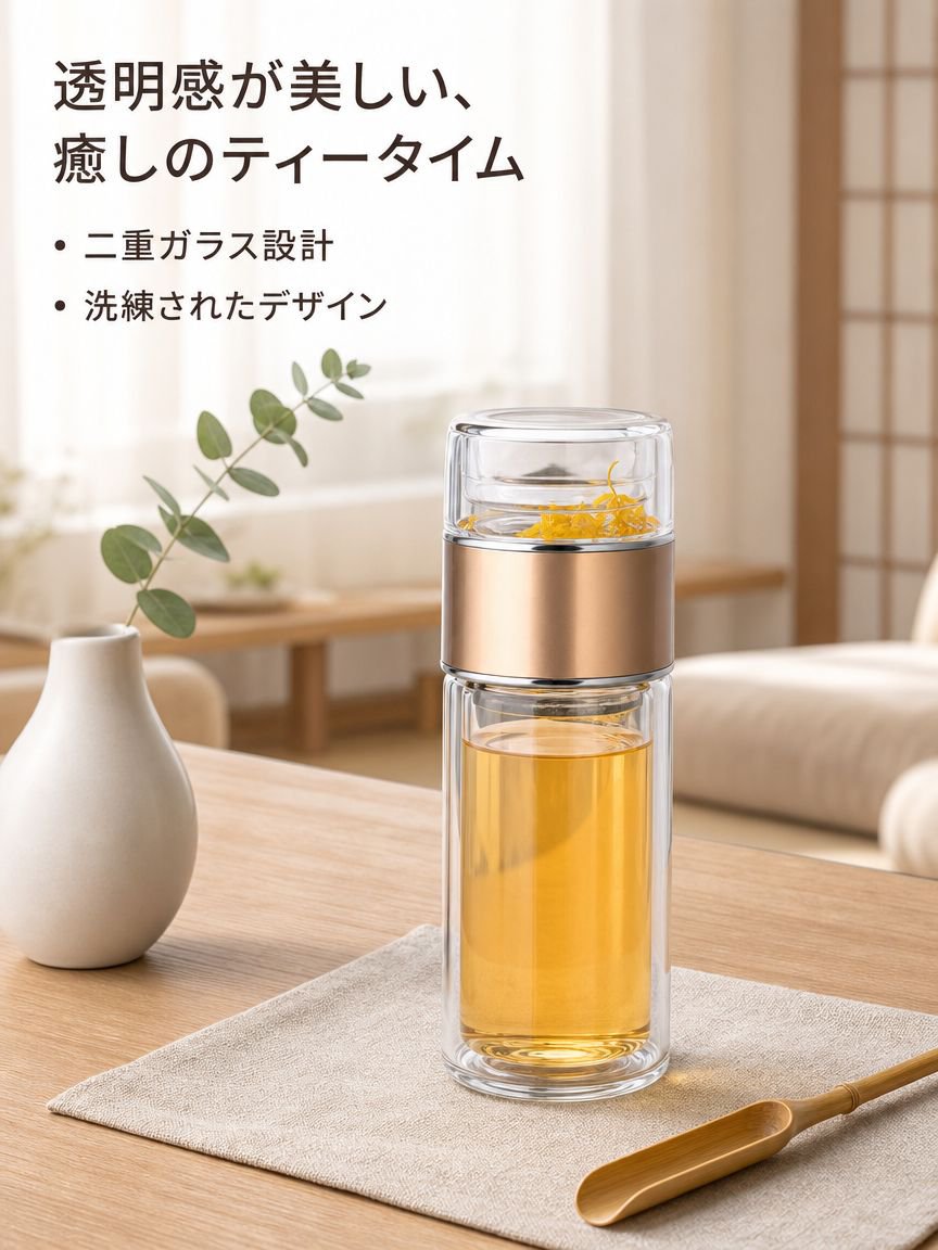 透明な携帯用ティーカップ