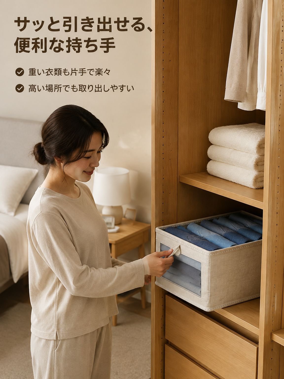 衣類収納コットンリネンボックス