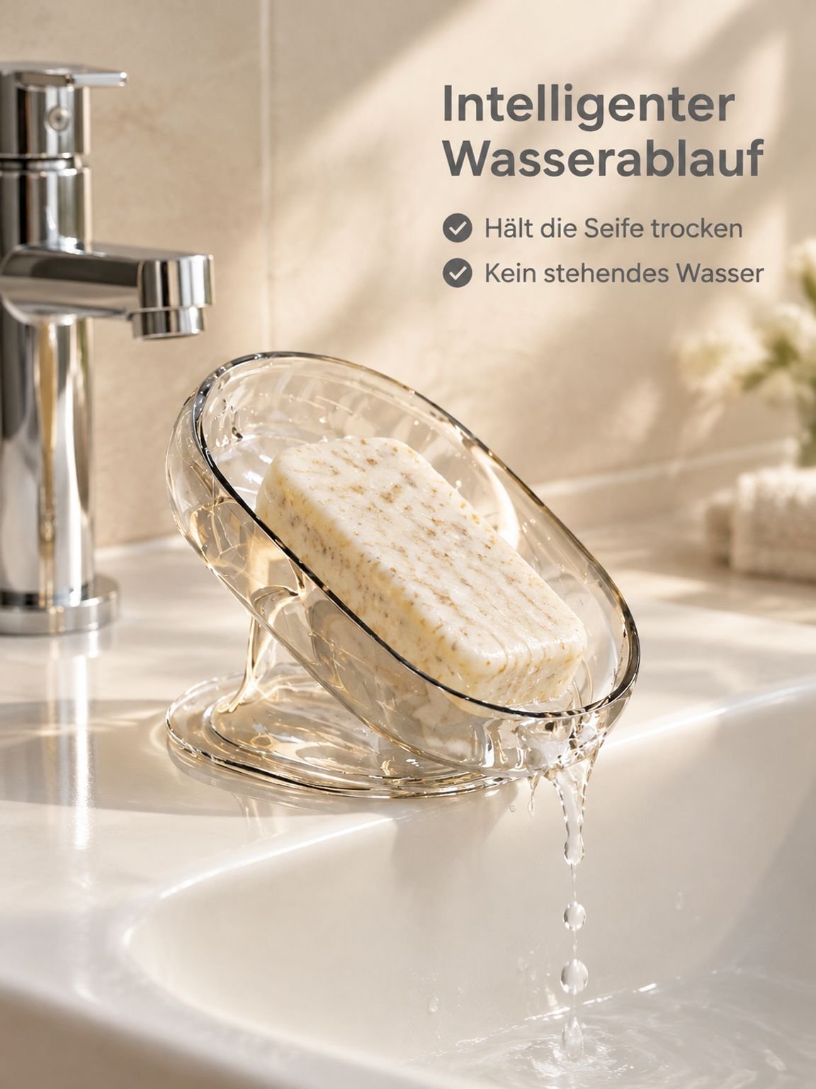 Hochwertige und stilvolle Seifenschale mit Abtropffunktion für den Hausgebrauch