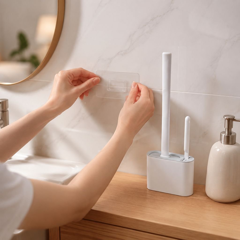 Hygienic wall mounted toilet brush holder
