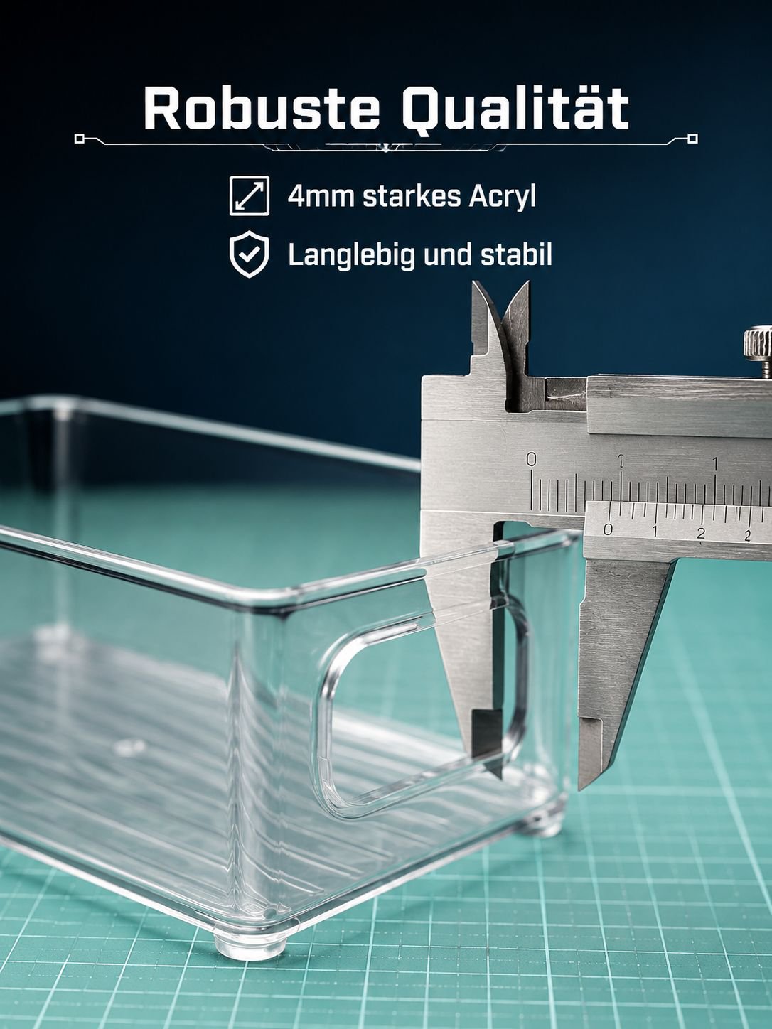 Ordentliche Büroorganisation mit Acryl Aufbewahrungsbox