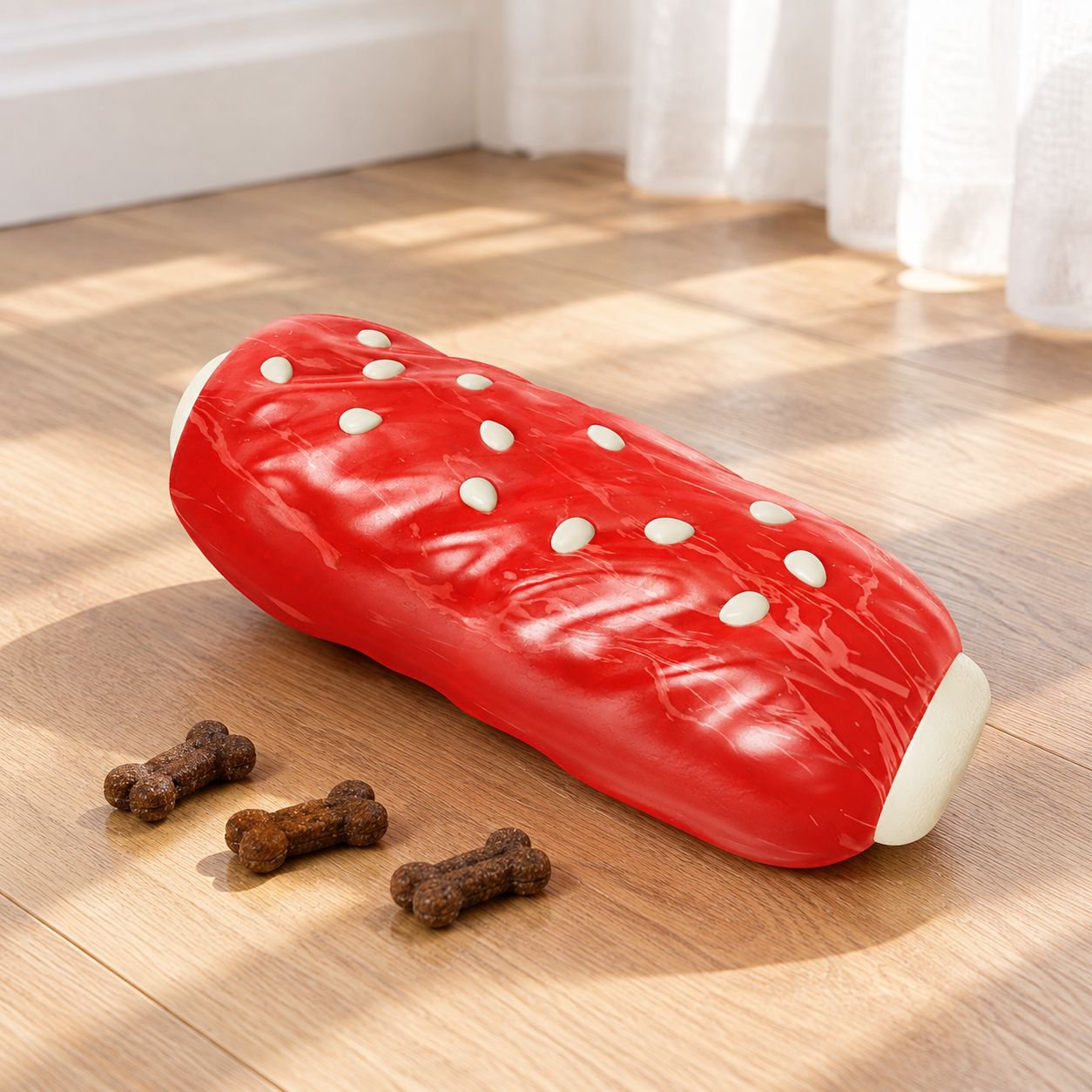 Heimtierbedarf neue Hot Dog Zahnbürste Sound Spielzeug Snacks Beißring Hundespielzeug