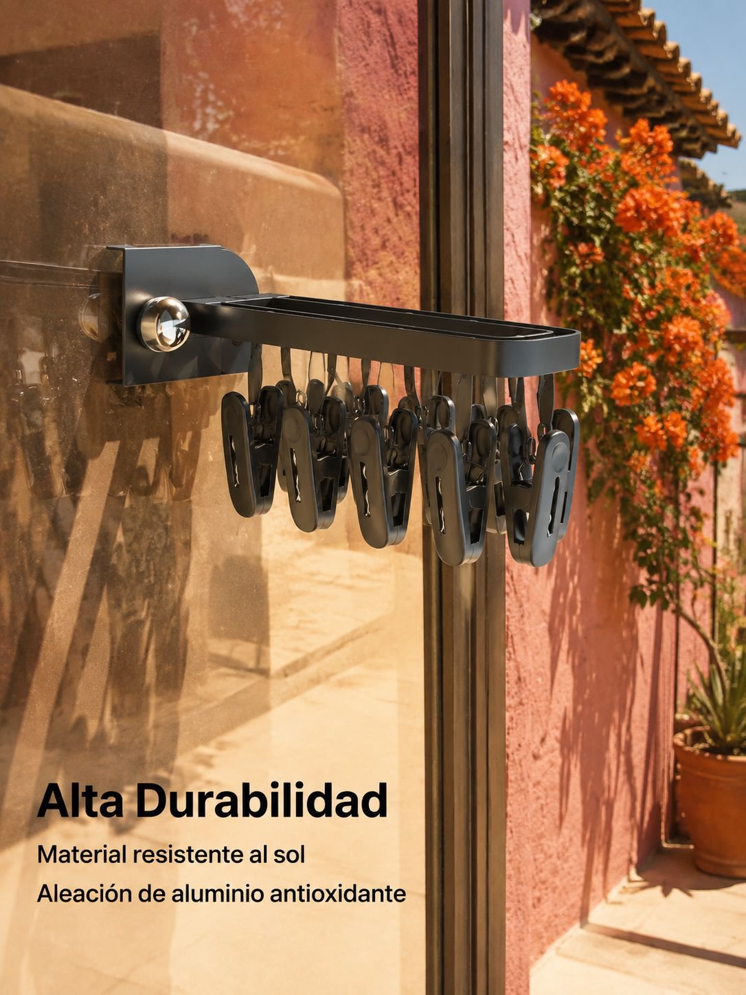 Tendedero de ventosa para ventana de balcón
