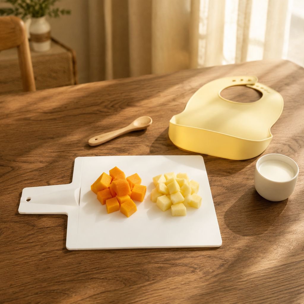 Double-sided plastic chopping board with foldable design