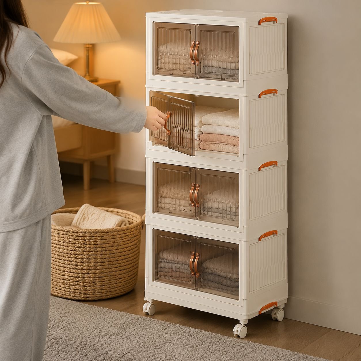 Armoire de rangement pliable magnétique en plastique pour vêtements, salon