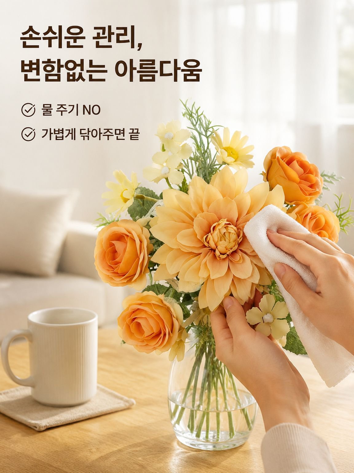 인테리어 인조 꽃 장식