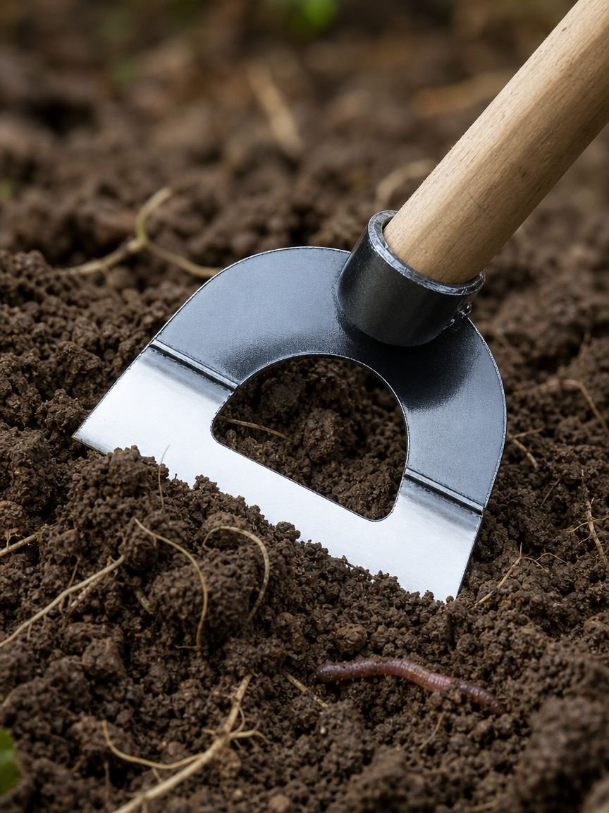 Stabile Unkrauthacke aus dickem Stahl für den Garten