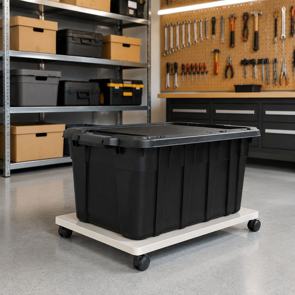 Minimalist Storage Box Base with Wheels Tray