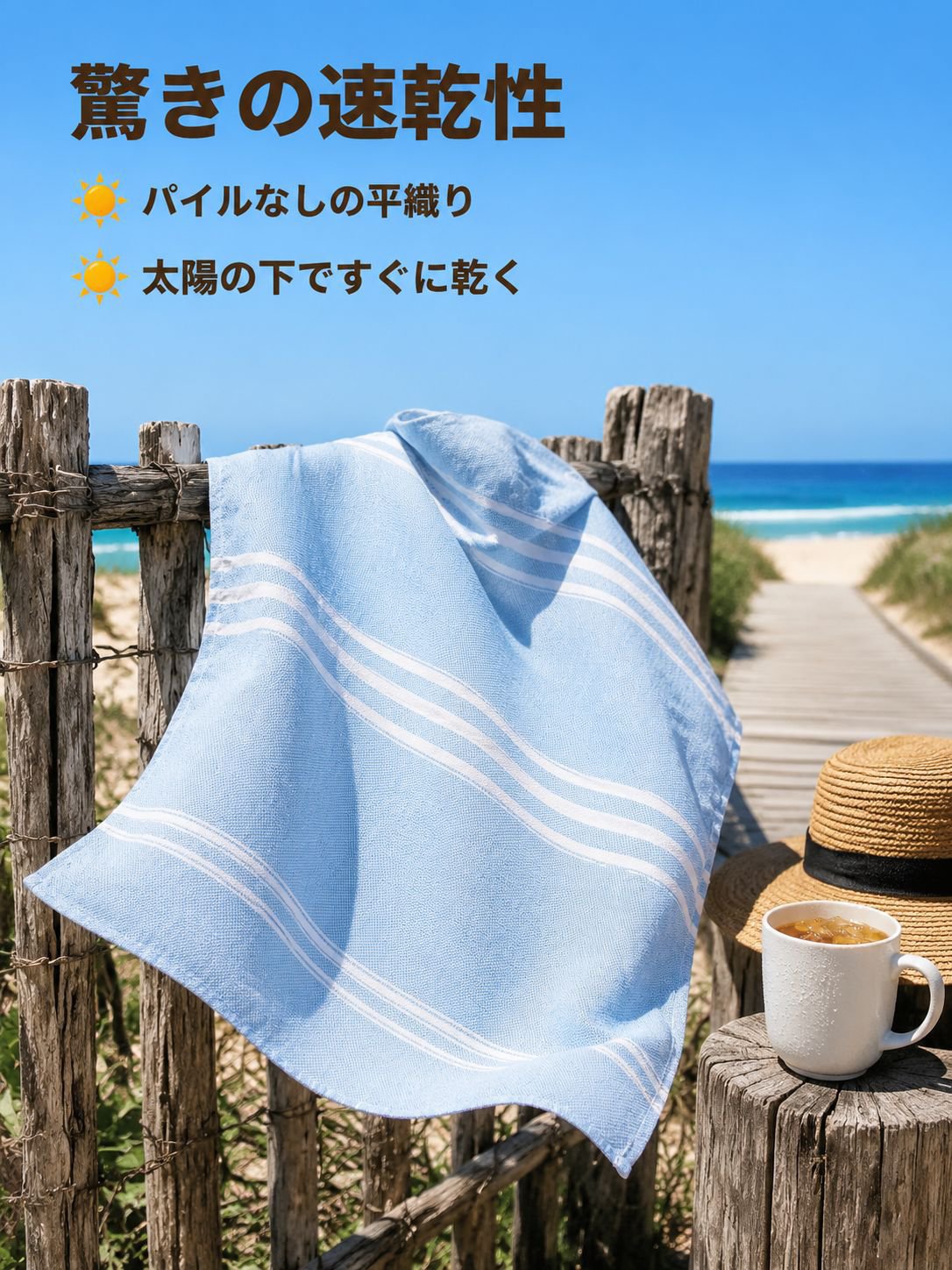 フード付きビーチタオル